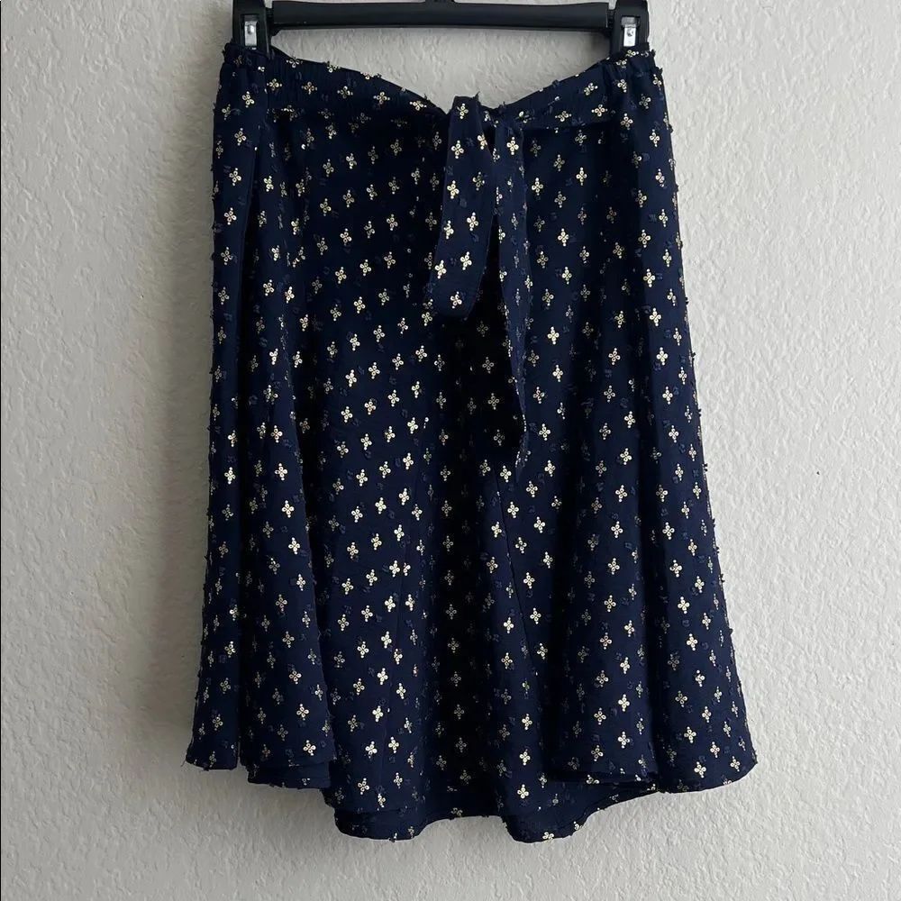 New York Clothing Co. Navy Blue Patterned Women's Skirt in Size L